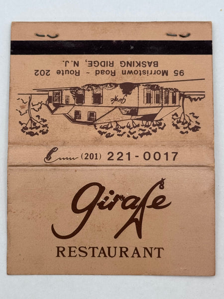 "Girafe Restaurant" Vintage Feature Matchbook