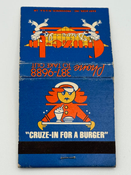 "Cruze-In Drive-In" 1973-80s Providence, RI Vintage Feature Matchbook