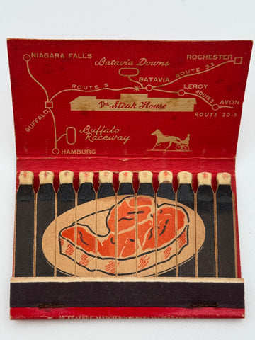 "The Steak House" Batavia, NY Vintage Feature Matchbook
