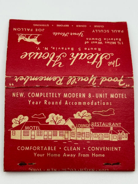 "The Steak House" Batavia, NY Vintage Feature Matchbook