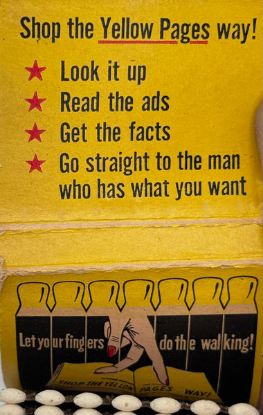 "Yellow Pages" Vintage Feature Matchbook