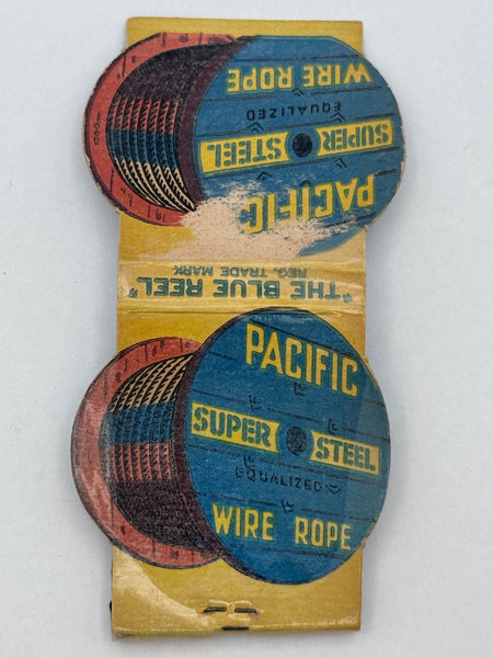 "Pacific Wire Rope Company" Los Angeles, CA Vintage Feature Matchbook with a Contour Cover!