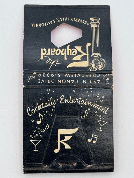 "The Keyboard" Beverly Hills, CA Vintage Feature Matchbook with a Knot-Hole Cover!