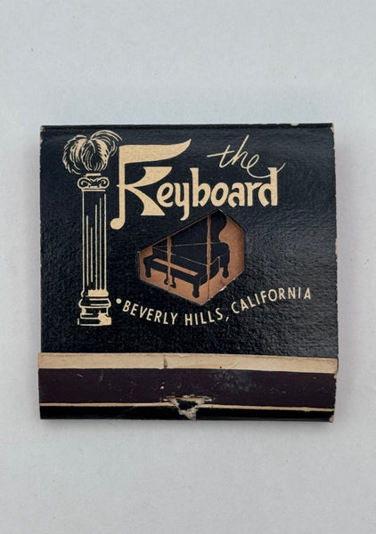 "The Keyboard" Beverly Hills, CA Vintage Feature Matchbook with a Knot-Hole Cover!