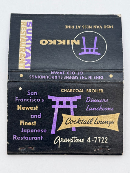 "Nikko" San Francisco, CA Vintage Feature Matchbook