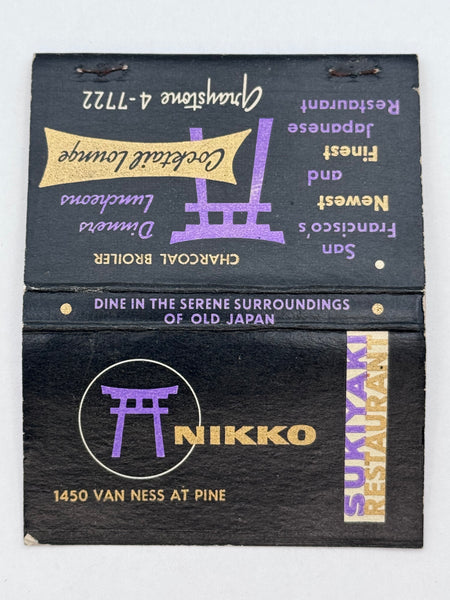 "Nikko" San Francisco, CA Vintage Feature Matchbook