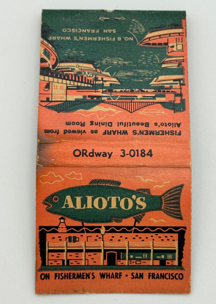 "Alioto’s" Fisherman's Wharf, San Francisco, CA Vintage Feature Matchbook -B