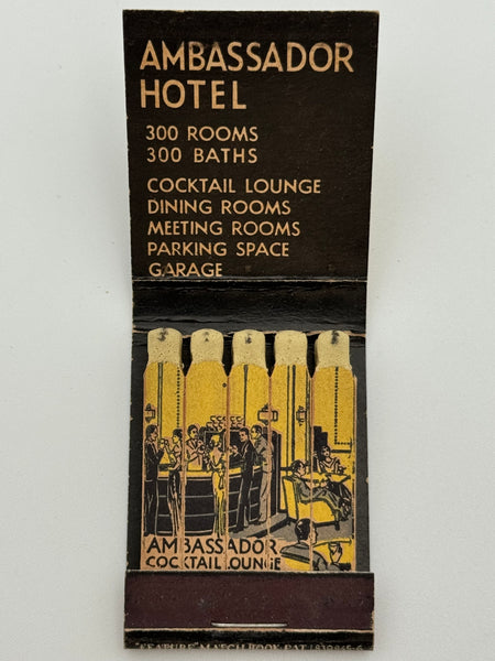 "The Ambassador Hotel" Milwaukee, WI Vintage Feature Matchbook -B