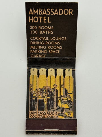 "The Ambassador Hotel" Milwaukee, WI Vintage Feature Matchbook -B