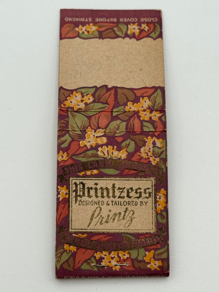 "Printz by Printzess" Vintage Feature Matchbook