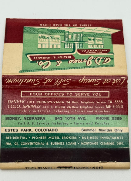 "A. D. Jones & Co." Vintage Feature Matchbook