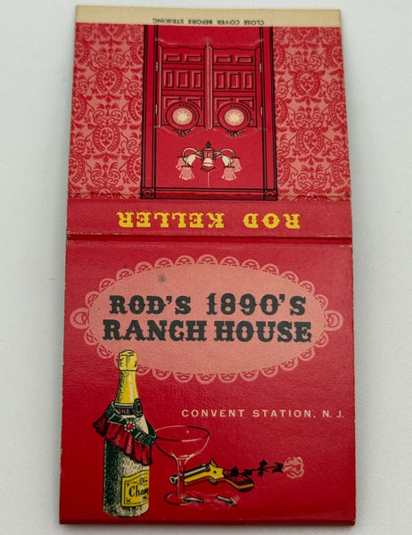 "Rod’s 1890s" Convent Station, NJ Vintage Feature Matchbook with a Saloon Door Knot-Hole Cover!