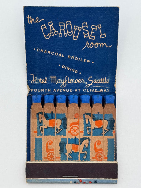 "The Carousel Room / Hotel Mayflower" Seattle, WA Vintage Feature Matchbook