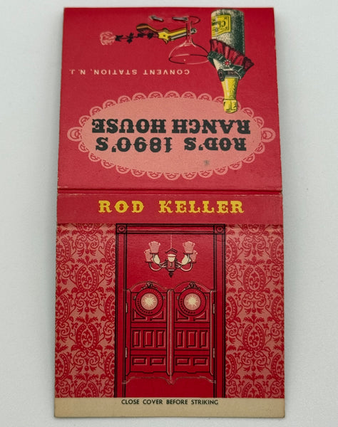 "Rod’s 1890s" Convent Station, NJ Vintage Feature Matchbook with a Saloon Door Knot-Hole Cover!
