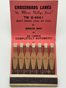 "Crossroads Lanes" Vintage Feature Matchbook