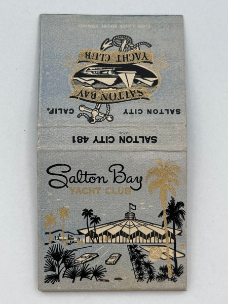 "Salton Bay Yacht Club" Salton City, CA Vintage Feature Matchbook