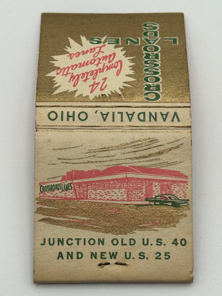 "Crossroads Lanes" Vintage Feature Matchbook
