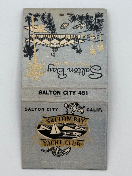 "Salton Bay Yacht Club" Salton City, CA Vintage Feature Matchbook