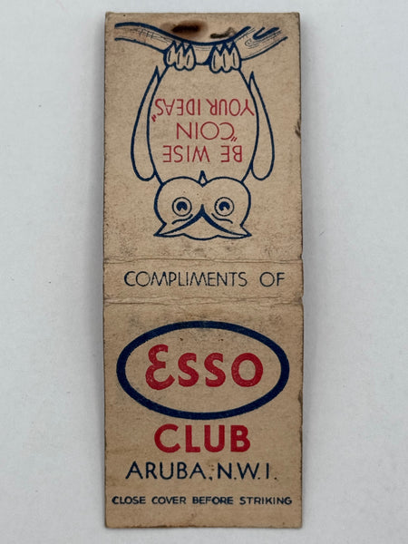 "Esso Club" Aruba, NWI Vintage Feature Matchbook