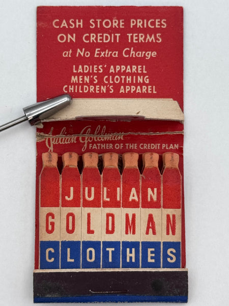 "The Julian Goldman Store" Indiana Harbor, IN Vintage Feature Matchbook w/ a Pop-Up Display!