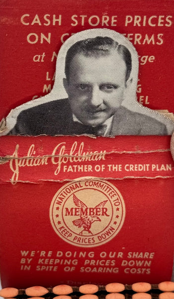 "The Julian Goldman Store" Indiana Harbor, IN Vintage Feature Matchbook w/ a Pop-Up Display!