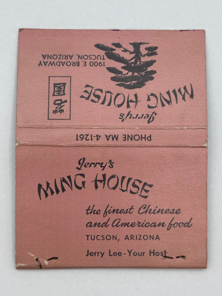 "Jerry’s Ming House" Tuscon, AZ Vintage Feature Matchbook