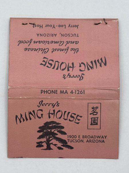 "Jerry’s Ming House" Tuscon, AZ Vintage Feature Matchbook