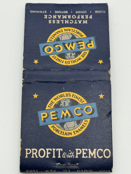 "The Porcelain Enamel & Manufacturing Co." Vintage Feature Matchbook