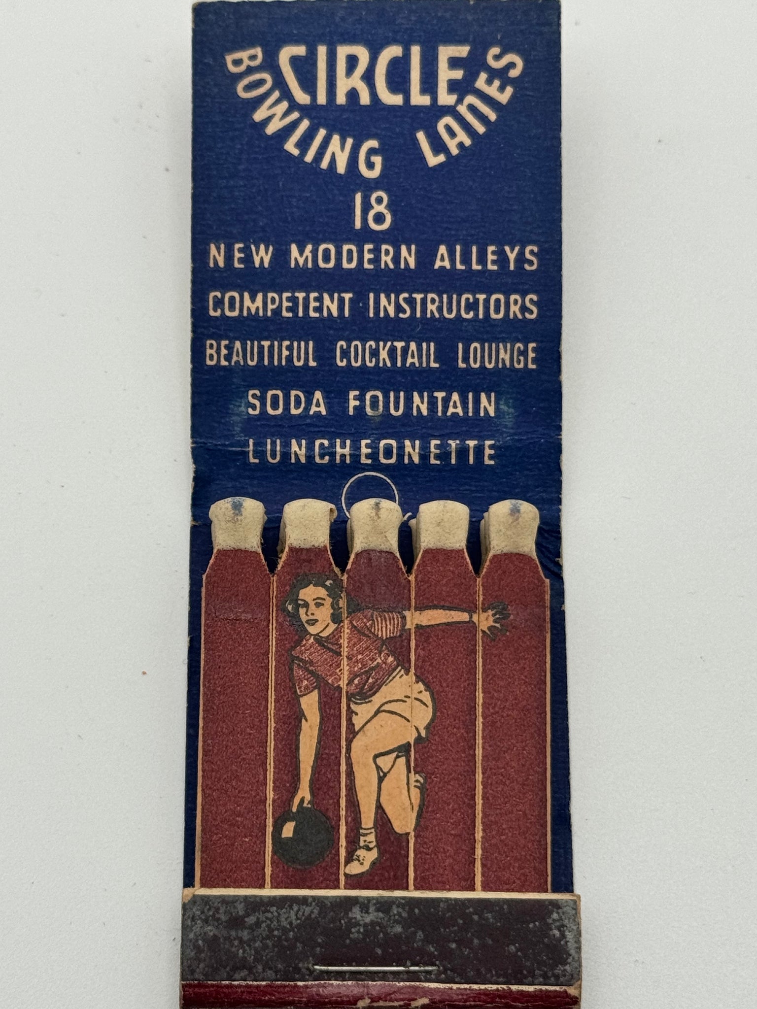 "Circle Bowling Lanes" Vintage Feature Matchbook
