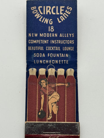 "Circle Bowling Lanes" Vintage Feature Matchbook