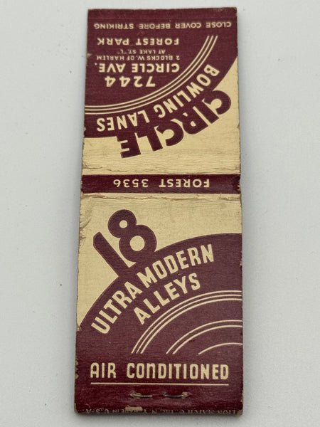 "Circle Bowling Lanes" Vintage Feature Matchbook