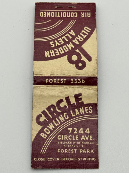 "Circle Bowling Lanes" Vintage Feature Matchbook