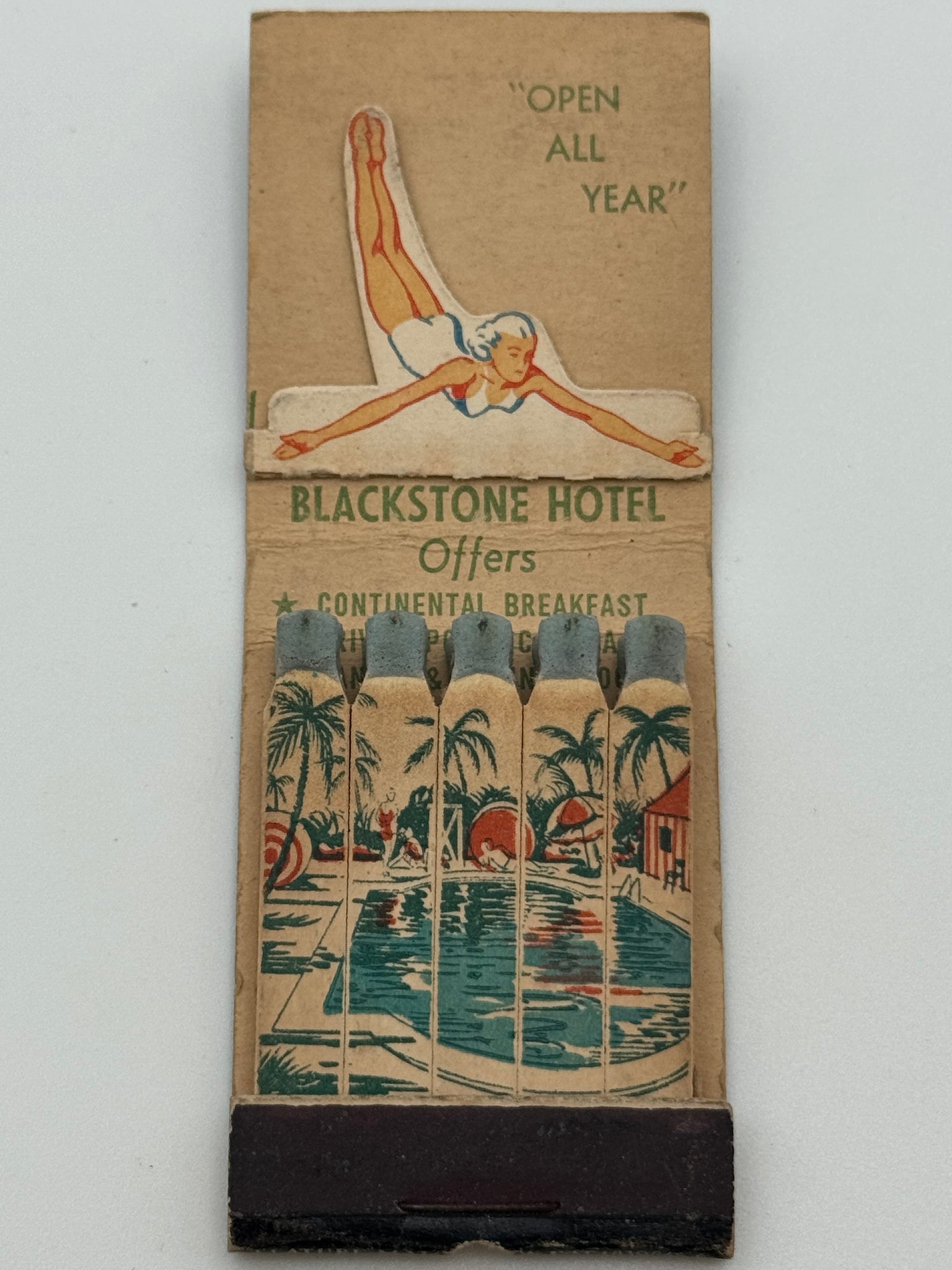 "Blackstone Hotel" Miami Beach, FL Vintage Feature Matchbook w/ a Pop-Up!