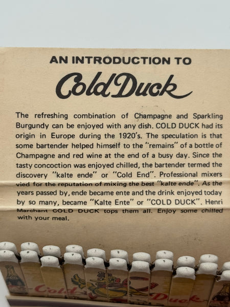"Cold Duck" Vintage Feature Matchbook
