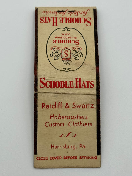 "Ratcliff & Swartz" Harrisburg, PA Vintage Feature Matchbook B