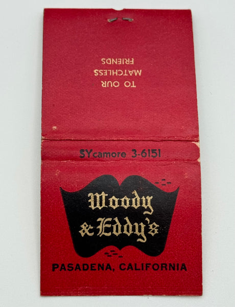 "Woody & Eddy’s" Pasadena, CA Vintage Feature Matchbook