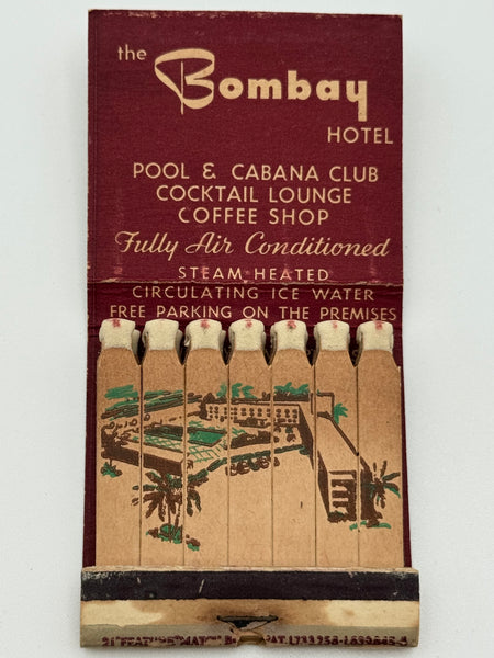 "The Bombay Hotel" Miami Beach, FL Vintage Feature Matchbook B