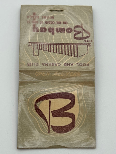 "The Bombay Hotel" Miami Beach, FL Vintage Feature Matchbook B