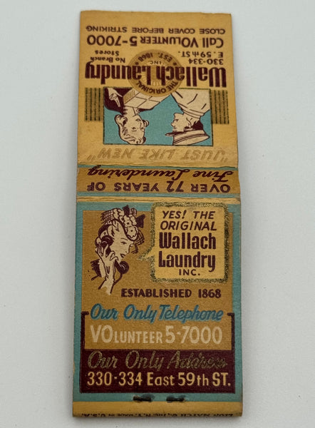 "Wallach Services/Laundry" New York City, NY Vintage Feature Matchbook