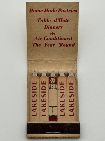 "Lakeside Restaurant" Vintage Feature Matchbook