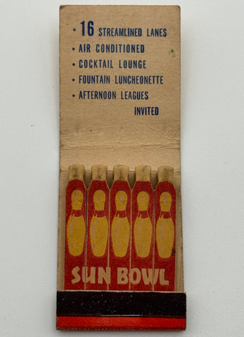 "Sun Bowl" Indiana Harbor, IN Vintage Feature Matchbook