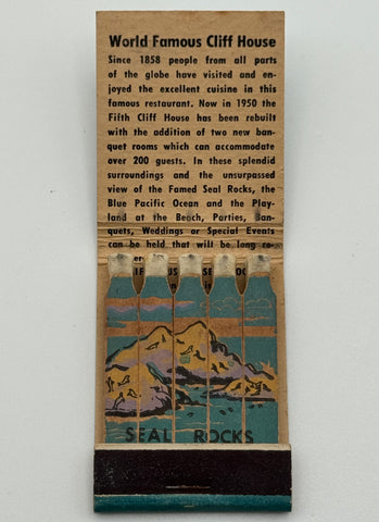 "Cliff House" San Francisco, CA Vintage Feature Matchbook with a Full-Length Cover! -B