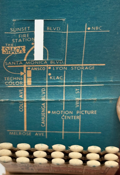 "The Shack Restaurant" Hollywood, CA Vintage Feature Matchbook w/ Knot Hole!