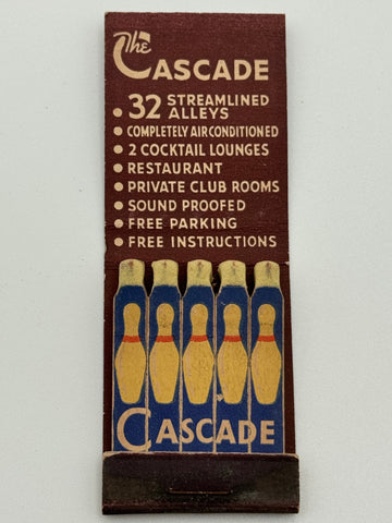 "The Cascade Bowling Center" Vintage Feature Matchbook