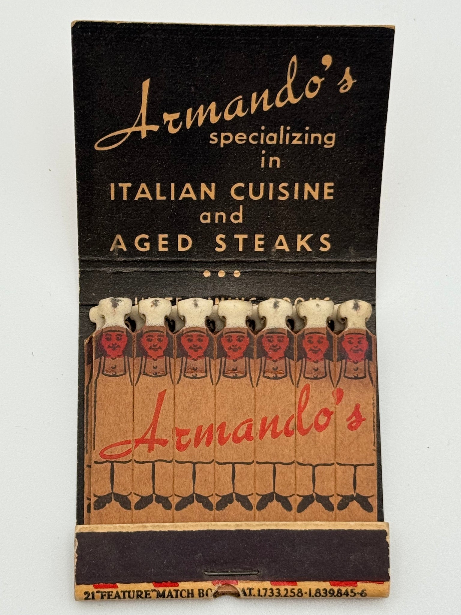 "Armando’s" Chicago, IL Vintage Feature Matchbook