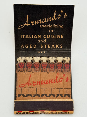 "Armando’s" Chicago, IL Vintage Feature Matchbook