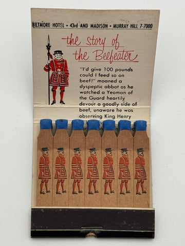"The Biltmore Hotel/Guard Room" NYC, NY Vintage Feature Matchbook
