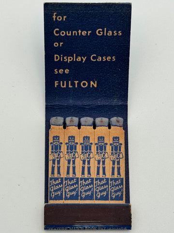 "The Fulton Glass Company Inc." Hartford City, IN Vintage Feature Matchbook -B