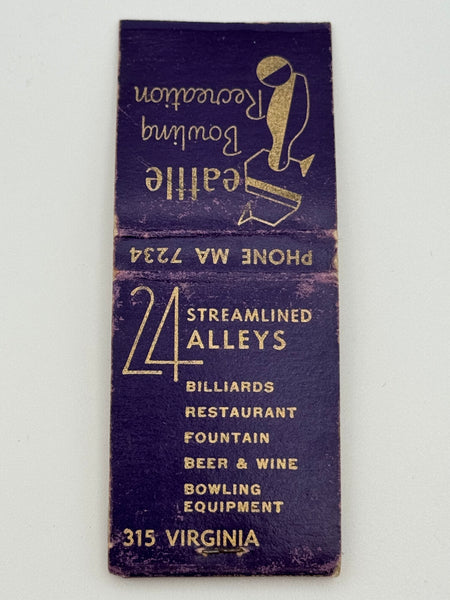 "Seattle Bowling Recreation" Seattle, WA Vintage Feature Matchbook -2