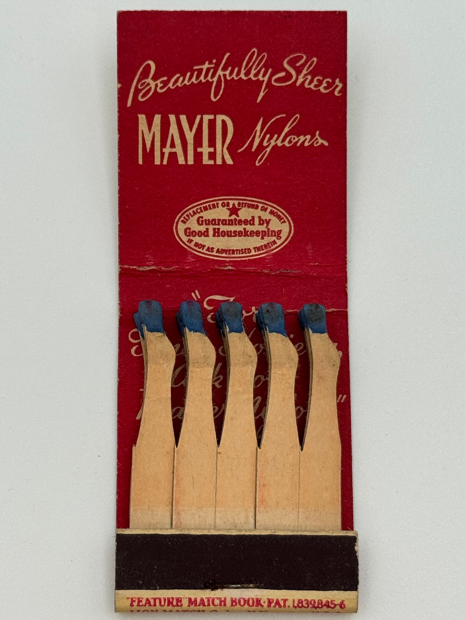 "Mayer Nylon’s" Vintage Feature Matchbook